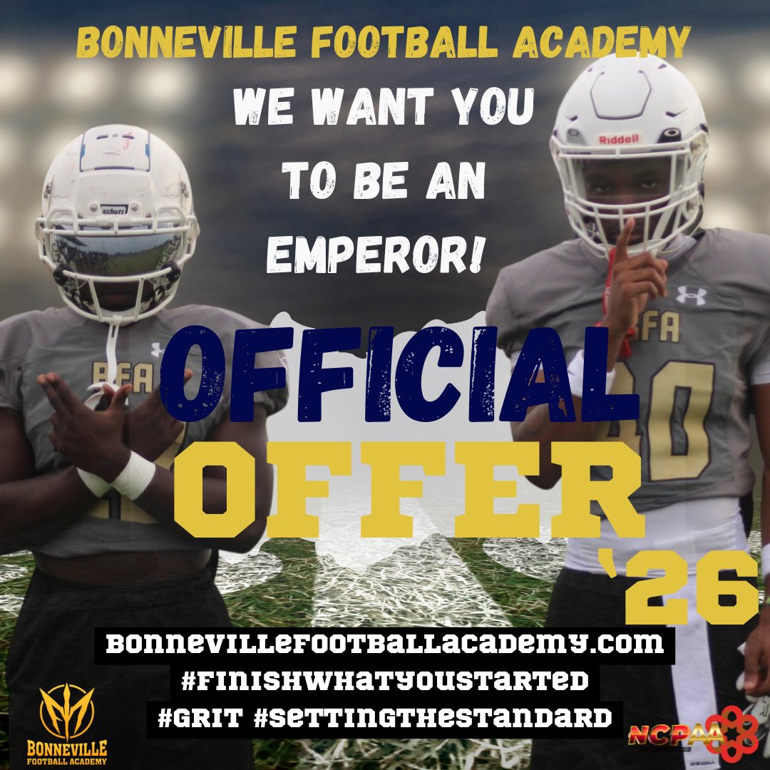 After a great talk with <a href="/coachjulio1119/">Coach Julio</a> I’m blessed to receive my first offer to <a href="/BonnFootball/">Bonneville Football Academy</a> !