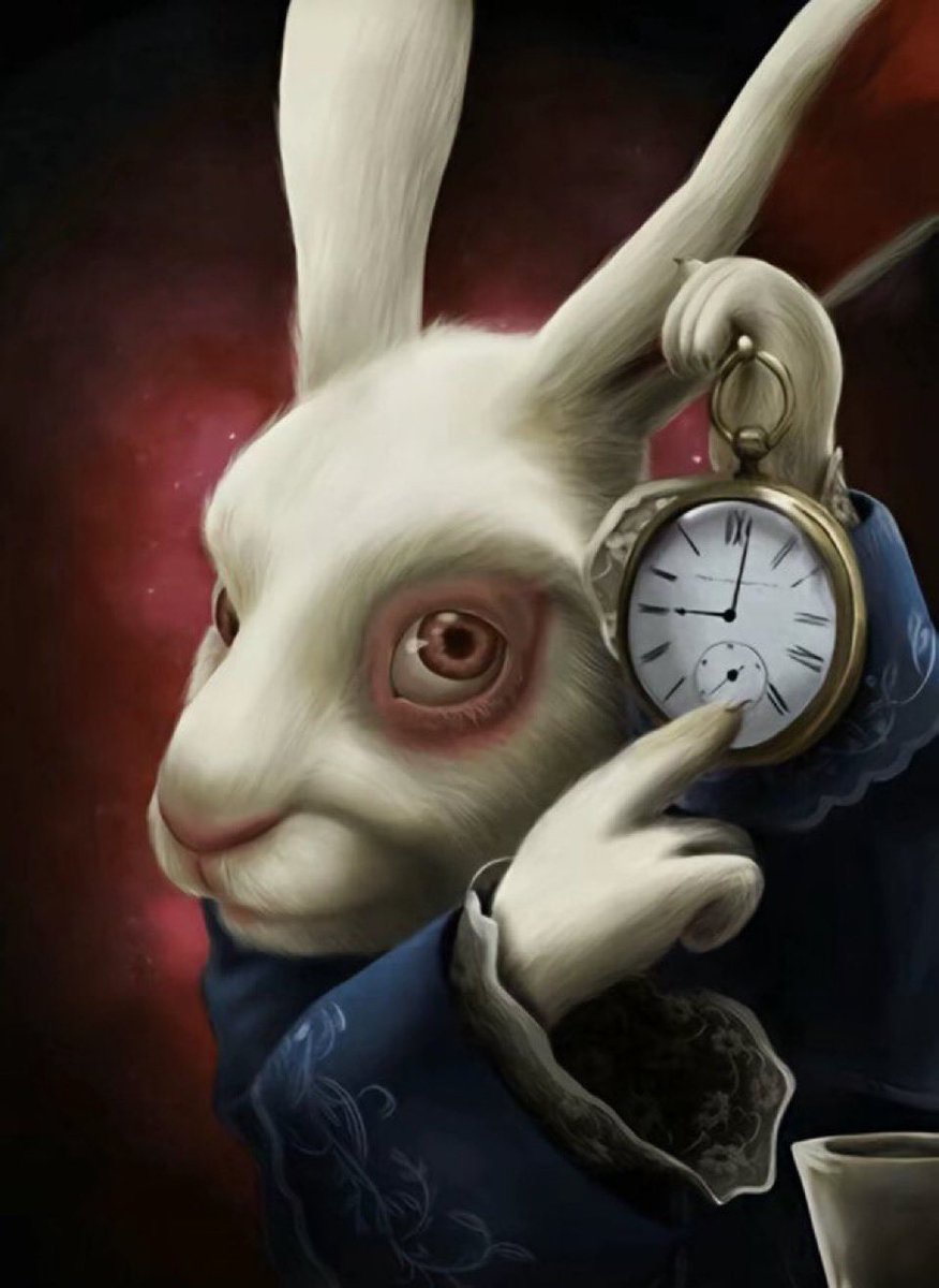 lapin alice au pays des merveilles montre à gousset horloge heure temps menaçant