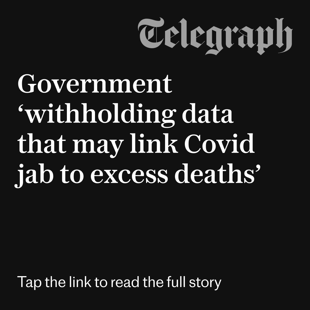 Telegraph's tweet image. 🚨 The public health watchdog has been accused of a “cover-up” after refusing to publish data that could link the Covid vaccine to excess deaths.

Read the full story ⬇️
telegraph.co.uk/politics/2025/…