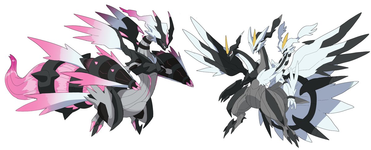 Cyberlord1109's tweet photo. huh 
placed next to each other  like this they look like box art legendries https://t.co/qUF0GIATEG