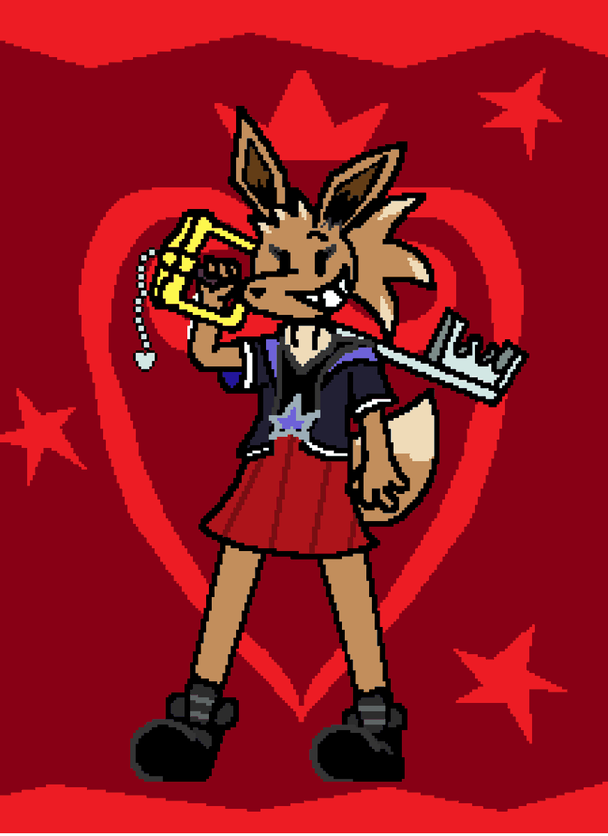 IDK how many Kingdom Hearts fans I have following me but I did a sorta what if design for Kimmy if she was in KH! Ill probably do a KHII design for her I just gotta think of one first LOL