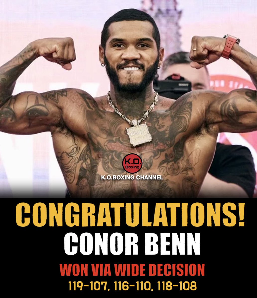 dambu08's tweet image. Conor Benn wins via wide Unanimous Decision against Chris Eubank Jr. in their rematch.🔥

Conor Benn moved up 2 weights classes to make this fight happen and achieved something his father Nigel was never to do in his time.

#ConorBenn #EubankVsbenn2 #koboxingchannel #boxing