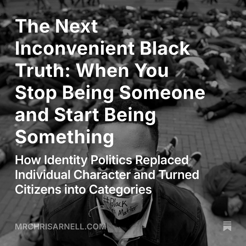 MrChrisArnell's tweet image. Black America didn’t fall — it was pushed.
Policies weakened families.
Culture glamorized dysfunction.
And identity politics finished the job.

mrchrisarnell.com/p/the-next-inc… 

#SystemicDependency #TruthInNumbers #BreakTheScript #inconvenientblacktruth #blackculture