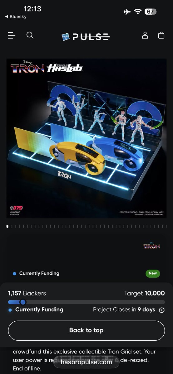 wireframejames's tweet image. Glad to see this @HasbroPulse #Tron campaign dying an inglorious death. I’ve supported many of their campaigns but this one was, as they say, taking the piss. The price is ridiculous. This is an $89.99 product *at best.* But their moonshot asking price is $259.99? Get bent.