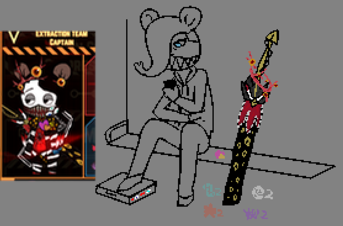 Alabaster_Cat_'s tweet photo. I still draw art!!! Like, lookit this!! Just a bit of pixel line art, with some *mild* lobotomy corperation spoilers 
But hey im still learning and improving!! 

Uhh so do i like put hashtag spam here? Like #furryart or #lobcorp ?? Or would that be cringe and i lose all follower? https://t.co/xtbMCx6bTK