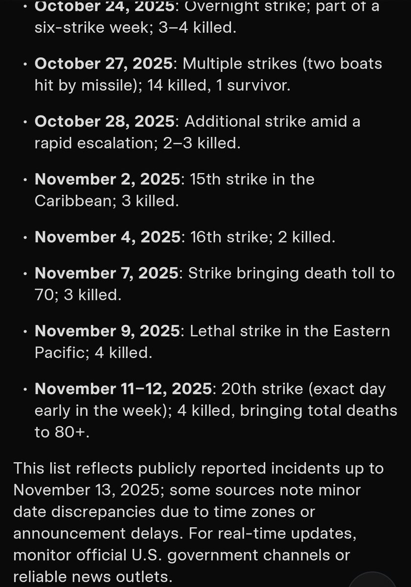 PolymarktTrader's tweet image. Polymarket analysis...

Trump announces new drug boat strike by...

If you look at the grok tabulated data, on average every three days, the US has struck a drug boat. This has been consistent since mid October. 

The last announced strike was the 12th, so we can assume today or…
