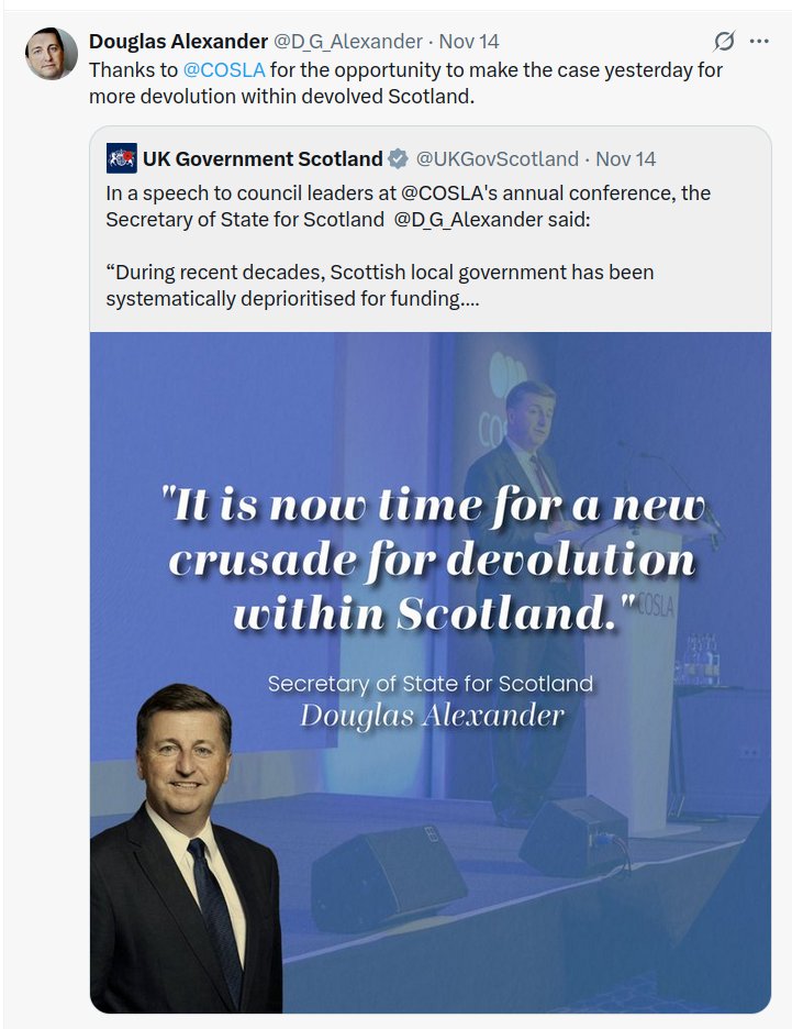LiberationScot's tweet image. Here we go. Prepare for a Section 30 &quot;breakthrough&quot; and the offer of a deal on a new devolution settlement -  the trade-off for which is that Scots relinquish their ancient and extant claim to sovereignty ahead of that of an English-as-UK colonial parliament. 

This is the…