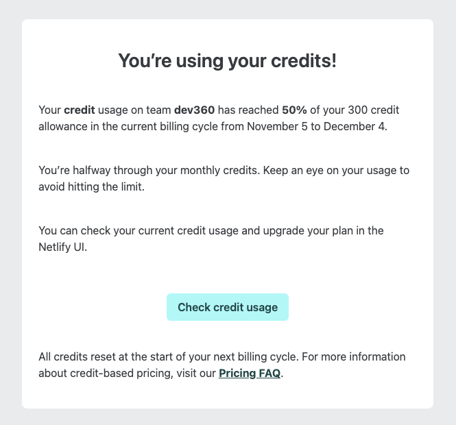 dev360's tweet image. Was briefly impressed with #netlify, but this is bs - the app doesn&apos;t have traffic. AWS it is. The more I use platforms like Vercel and Netlify, the more I realize that you should just optimize from serious use from day 1, despite the dx being poorer.