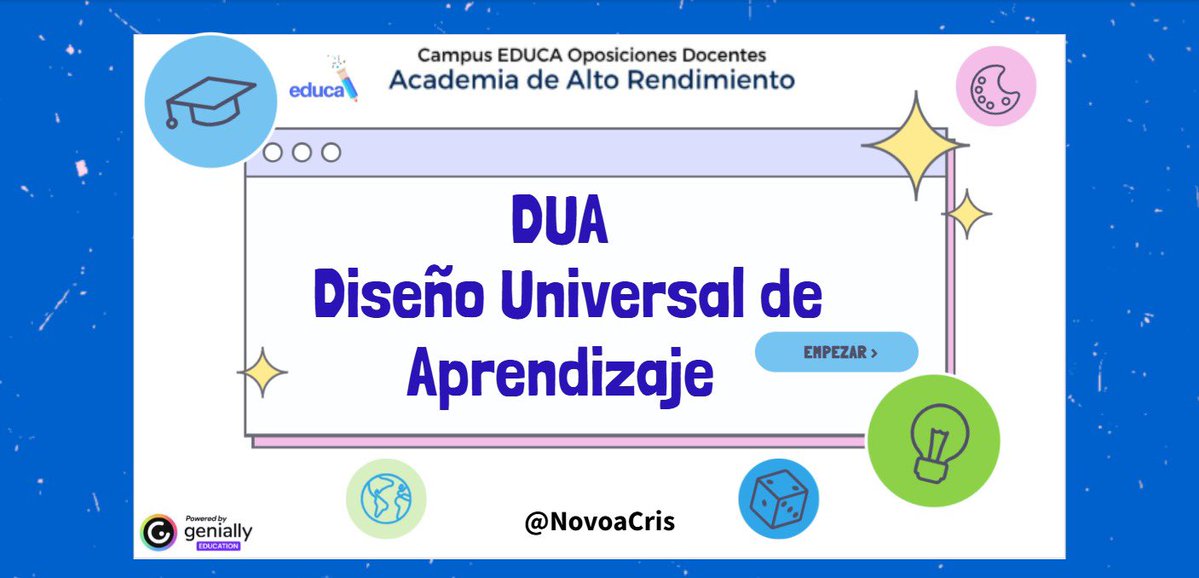 NovoaCris's tweet image. “¿List@ para mirar tu aula con otros ojos?
Llega una charla sobre DUA diseñada para opositores, docentes y cualquiera que quiera transformar su práctica desde ya. Descubrirás cómo anticiparte a la diversidad real de tu alumnado y crear experiencias de aprendizaje que funcionen