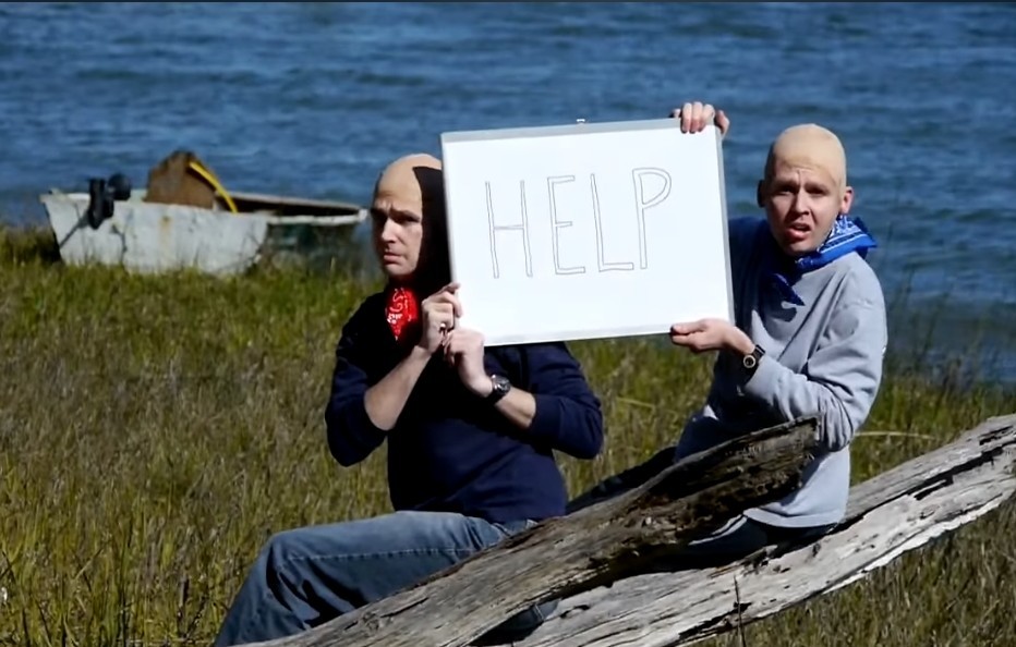 that one time we were shipwrecked on an island and piranhas ate all our hair off