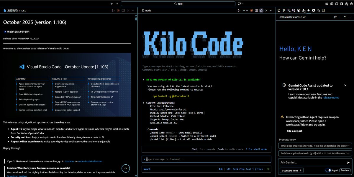 TurtleFun_OG's tweet image. 你们有试过 KiloCodeCLI+ZaI 吗？对于我来说就是绝配！

Gemini CLI 不用不给面子，因为是Google 赞助的。