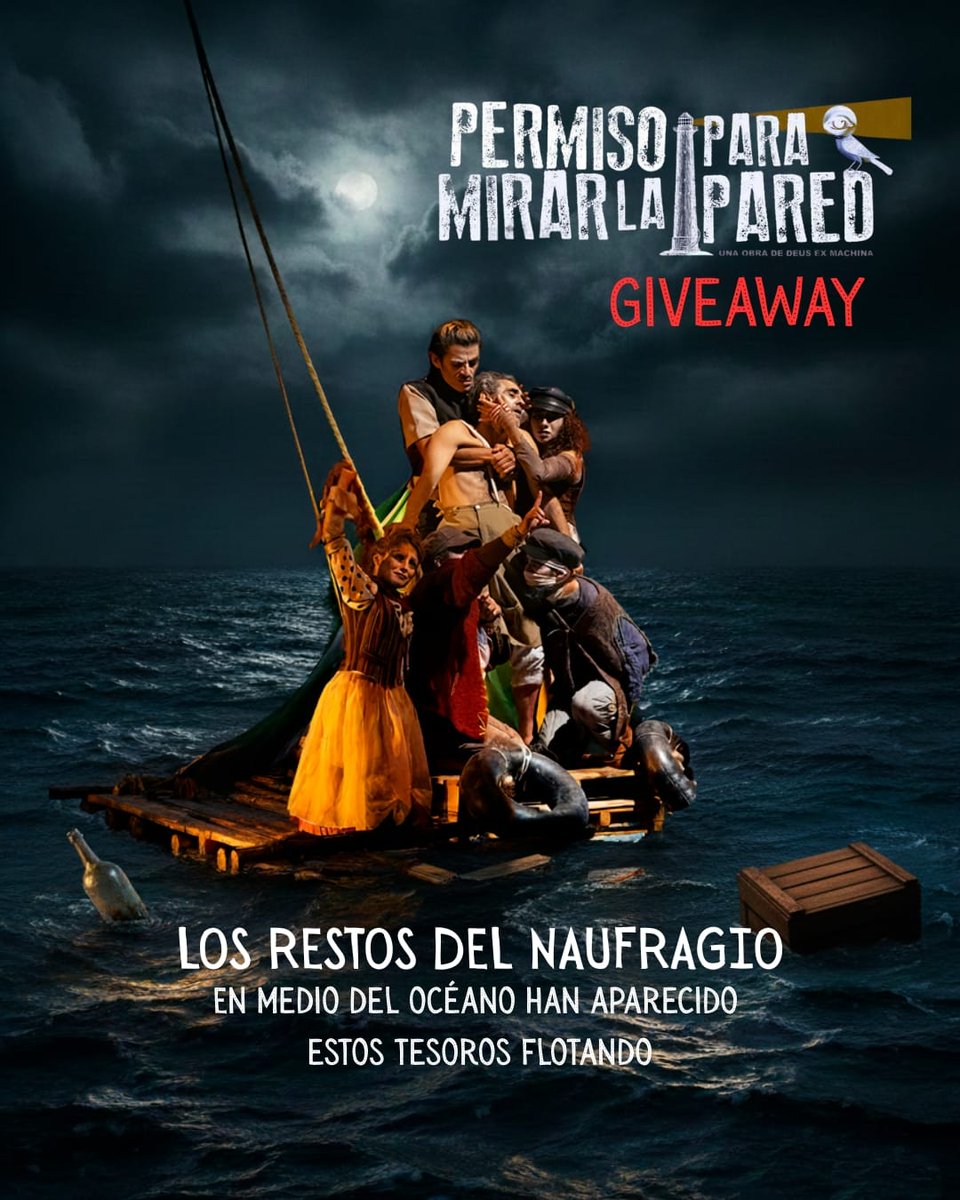 DEMteatro's tweet photo. 🥁 ¡Llega: Los Restos del Naufragio! Sorteo de #PermisoParaMirarLaPared, gana 1 de 4 tesoros. Participa: 1️⃣ Compra tu 🎟️ entrada, link en la bio (🗓️ 22 nov. 📍Teatro Variedades) 2️⃣ Registra 📝tu ticket en 👉🔗  https://t.co/1FXXYjMwd3 3️⃣ Comenta 💬: “Permiso para Participar” 🍀 https://t.co/vsKfy8zp6P