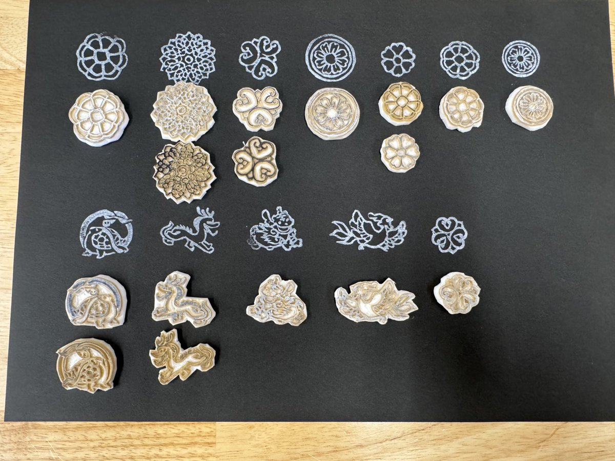 石大好き？斉明天皇を思いながら 石に描いたりはんこを押して可愛い石