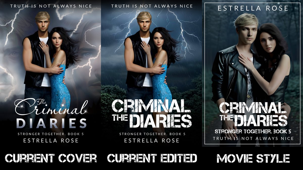 Estrella__Rose's tweet image. I think it&apos;s time to change the covers of the books from my &quot;Stronger Together&quot;. I love all of these versions, but I can&apos;t decide which version I should keep. So, I&apos;d like to know what you, guys, think about it. Which cover version do you like? #writercommunity #writer #writing