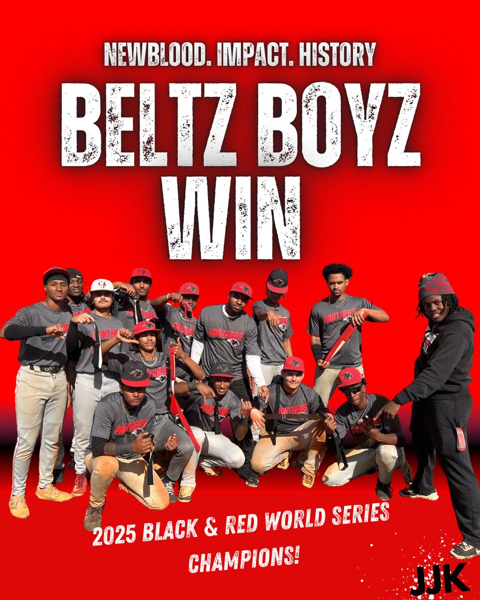 Belt Boyz wins the series 3-1! 

Champions aren’t born… they’re built. And the Beltz Boyz just proved they’re built DIFFERENT. When the moment called, the Beltz Boyz answered. 2025 Black &amp; Red World Series CHAMPS!

#NEWBlood #IMpact #HIStory