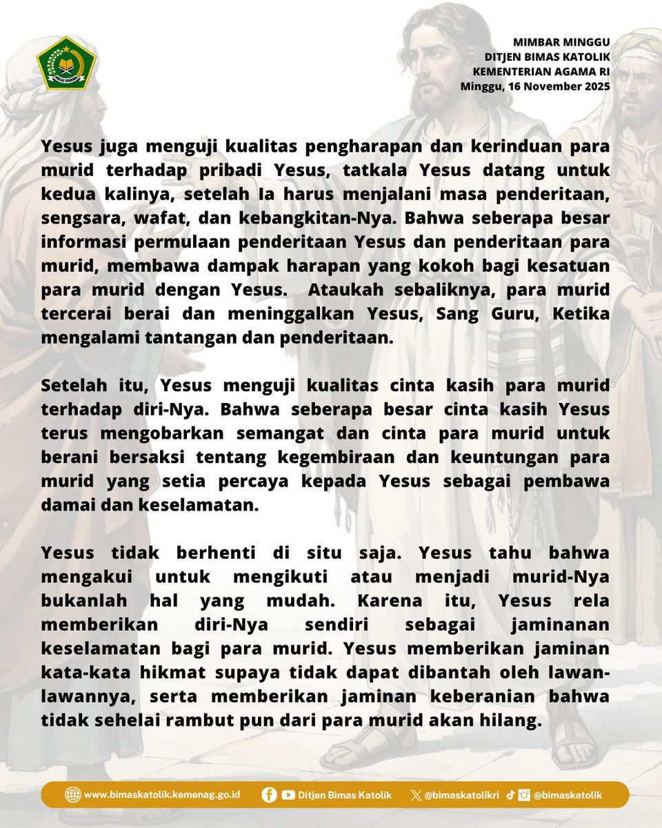bimaskatolikri's tweet image. Tetap setia dan bertahan dalam iman kepada Kristus adalah jalan untuk memperoleh hidup yang sejati.

#mimbarminggu
#katolik