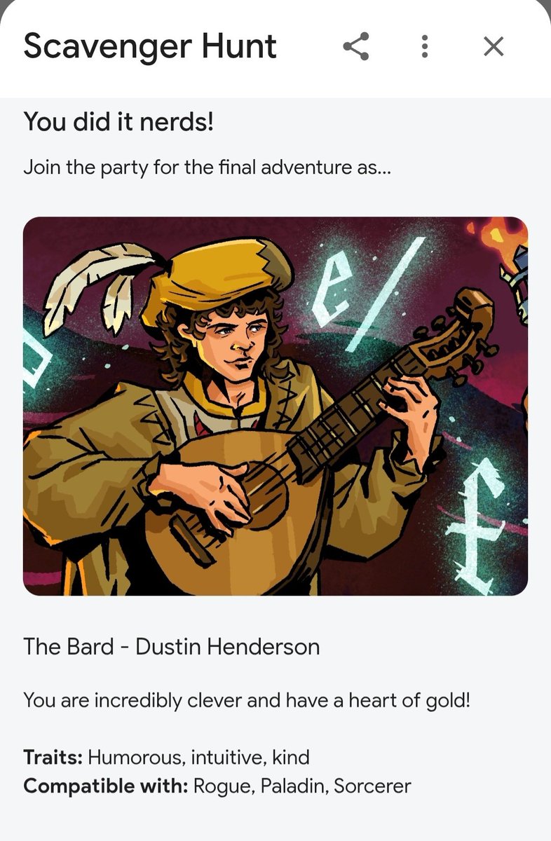 Me being a nerd playing Google's #StrangerThings Scavenger Hunt &amp; getting Dustin when I finish the quests.