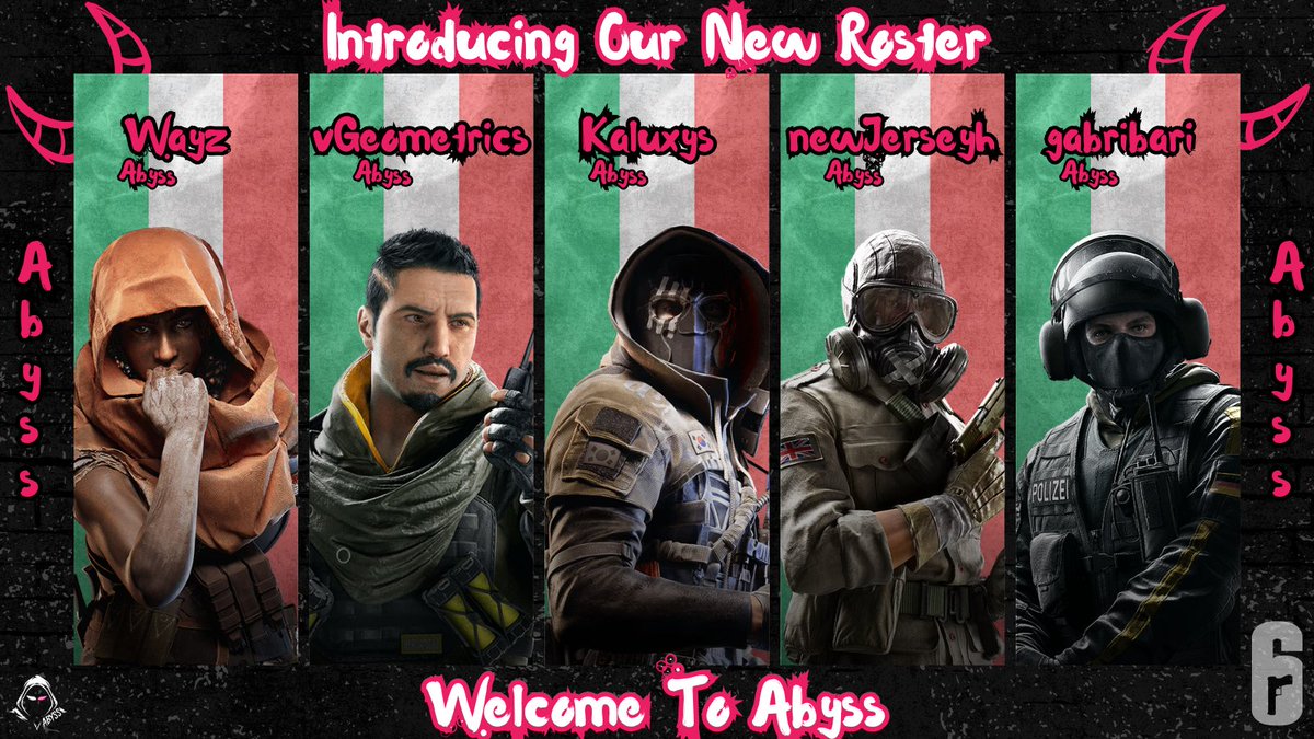 AbyssR6Esports's tweet image. A New Era for Team Abyss 🇮🇹🌌

Introducing our full Italian roster:
@Wayzuh  
@Geoooooometrics  
@Kaluxys  
@hamilton7x  
@gabribari__ 

This team marks the start of something fresh, focused and competitive.

Benvenuti — let’s get to work. 🔥