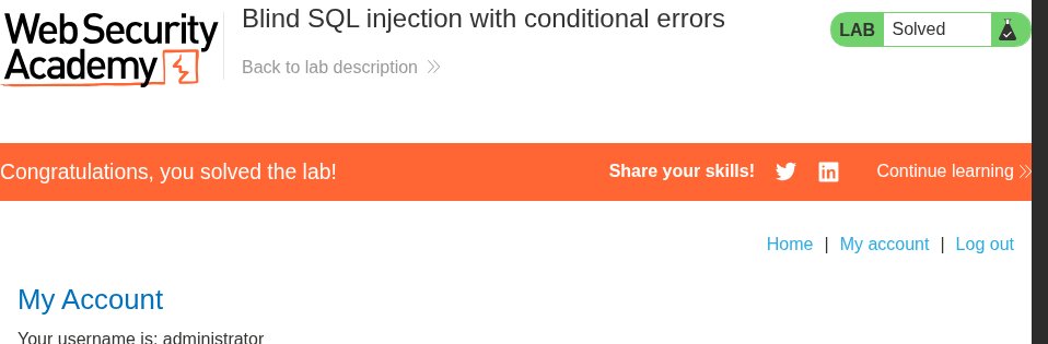 enochkanabia's tweet image. Today I practiced error-based blind SQL injection (Oracle) using CASE logic and controlled division-by-zero errors.
#WebSec #portswigger #SQL