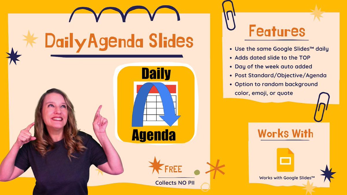alicekeeler's tweet image. 📆 Daily Agenda Slides by Alice Keeler places a dated slide at the top of your deck daily, helping students and parents know what’s coming and what was covered.

workspace.google.com/marketplace/ap…

#GoogleEDU #GoogleWorkspace