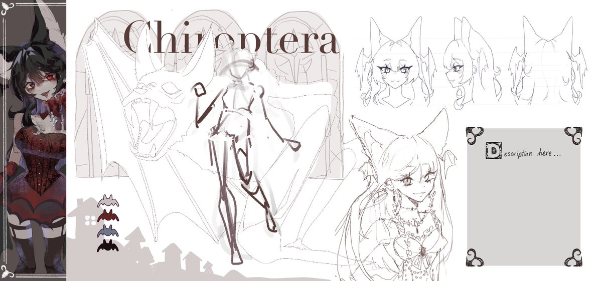Zerr0s's tweet image. Did some collage of my old arts and made a ref sheet im gonna suffer so much finishing it...