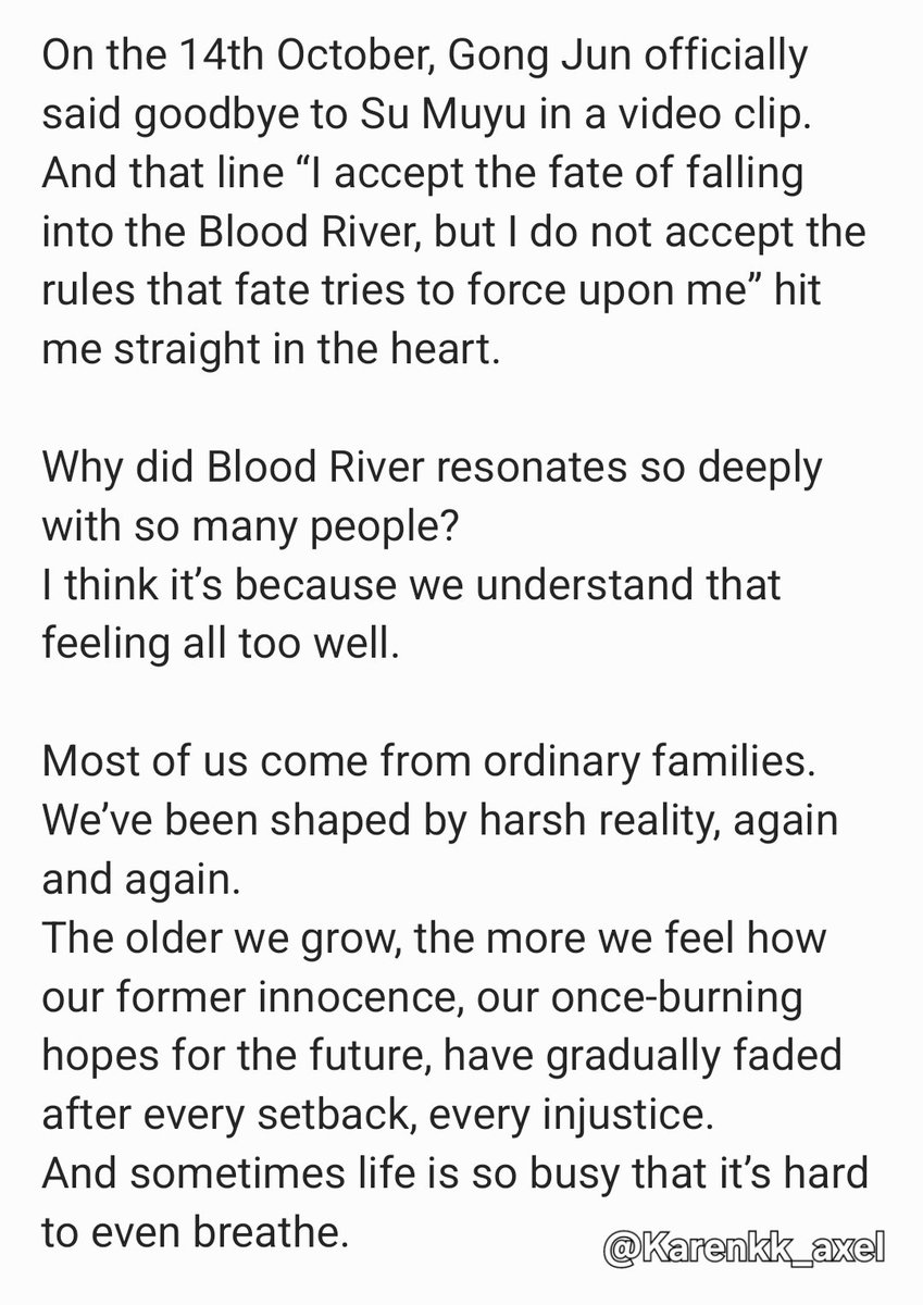 Karenkk_axel's tweet image. My final review of Blood River, after watching Gong Jun&apos;s farewell clip as Su Muyu. 
#SuMuyu #BloodRiver #苏暮雨
#GongJun #BloodRiverONAIR #GongJunAsSuMuyu #暗河传 #龚俊 #GongJunxBloodRiver