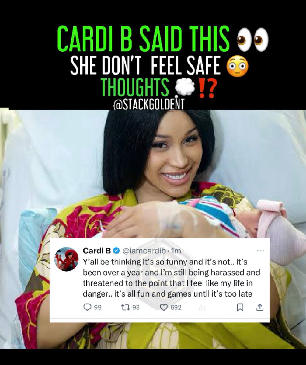 stackgoldent's tweet image. Hold up… who is she talking about exactly?! 😳 Cardi B getting threatened now⁉️👀
