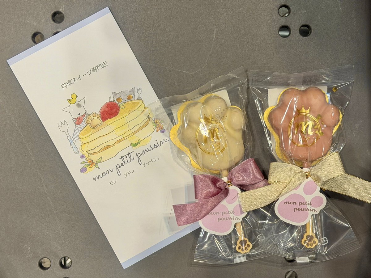 購入したピンクの肉球スイーツを桃知みなみちゃんにプレゼント🎁