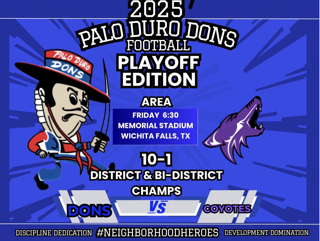 Your Dons will be taking on the Anna Coyotes Friday night in Wichita Falls at 6:30