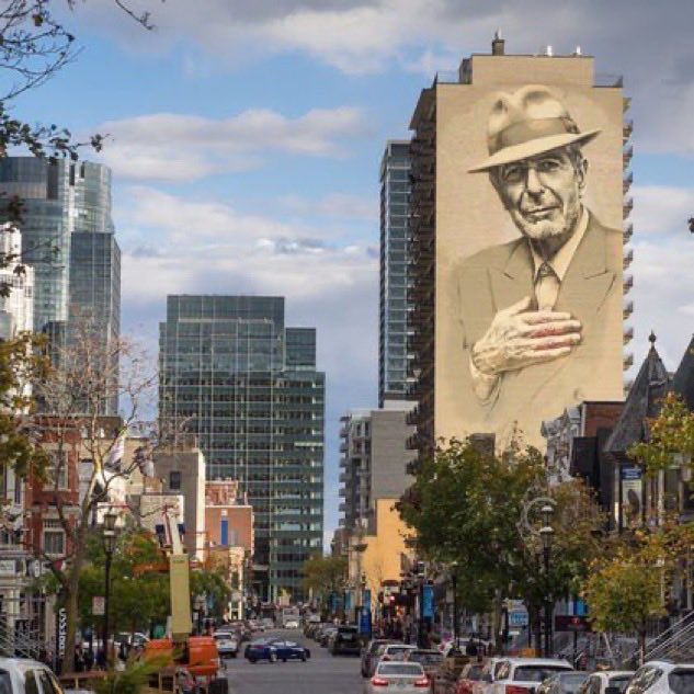 BrentToderian's tweet image. Leonard Cohen looms large over Montreal. Johnny Cash looks over Sacramento (down the road from Folsom Prison). I love these. Fun place-making instead of a big blank wall.

I’m recommending this again. Put favourite son Gord Downie of The Tragically Hip on the Kingston skyline.