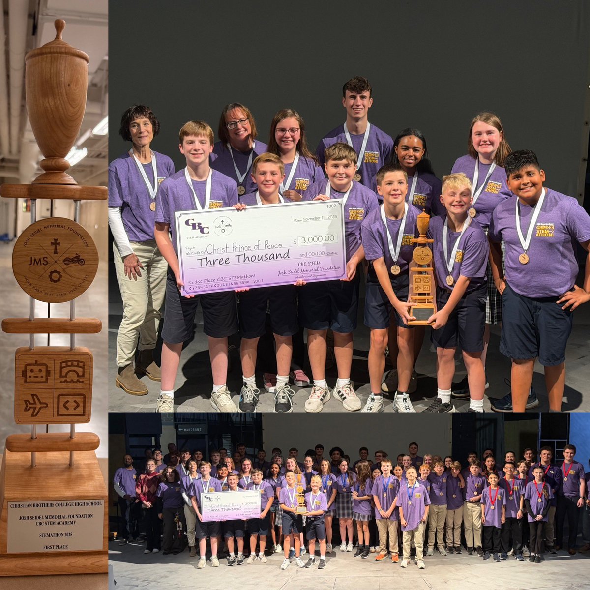 HUGE weekend for CBC STEM!  Torq’n Tigers visit on Fri.  On Sat,  the Arch team wins 3 awards including 1st place at the Gateway Arch NP Engineering Contest. AND top 5 teams present at the CBC STEMathon sponsored by <a href="/livelikejosh_/">Josh Seidel Mem Fndn</a> ! Congrats to <a href="/CPOPStLouis/">Christ, Prince of Peace</a> school on the win!