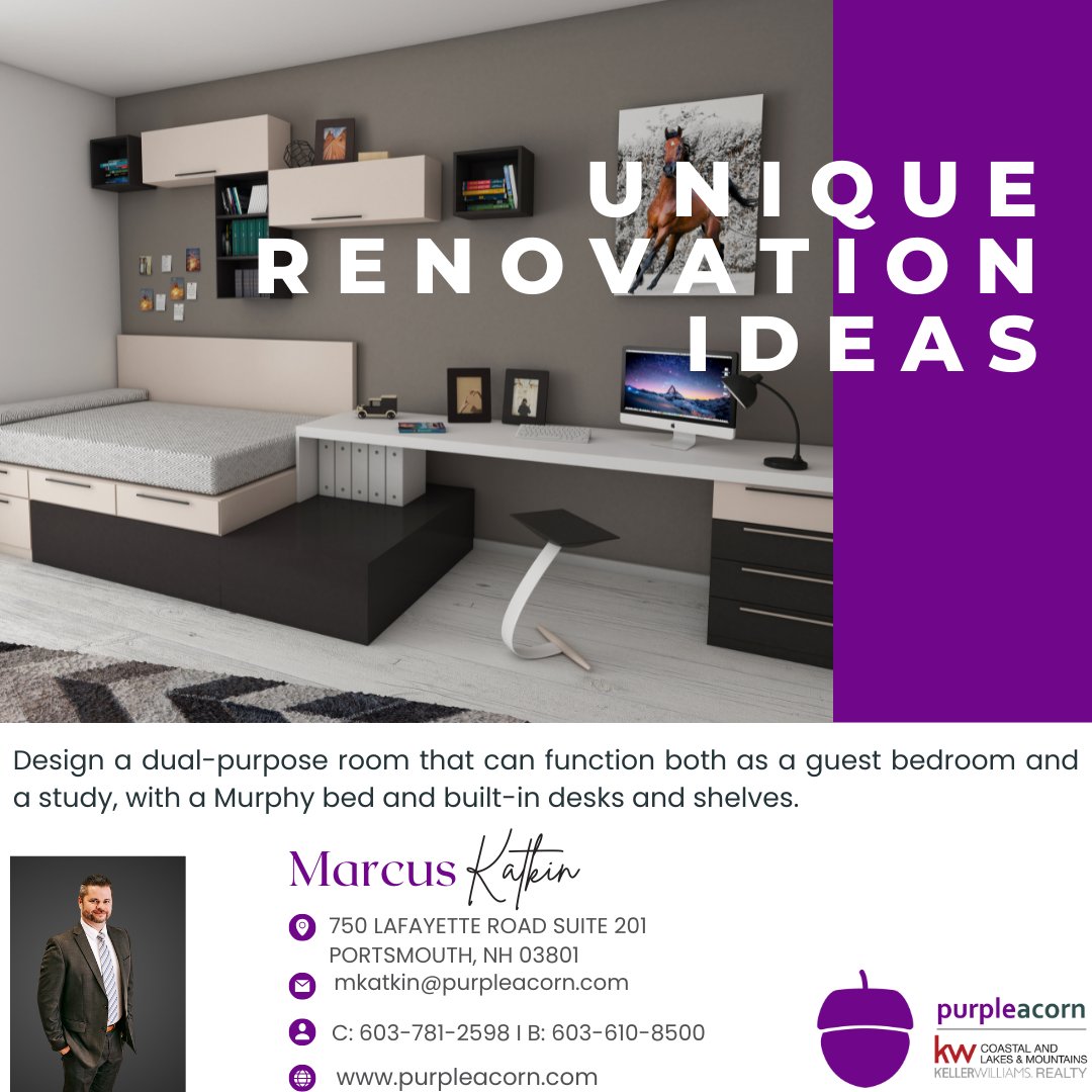 MarcusKatkin's tweet image. 🛏️ Maximize every square foot—transform your guest room into a sleek study with a Murphy bed and built-in desk! ✨ Smart design meets stylish living. #RenovationIdeas #DualPurposeRoom #SpaceSaver #MarcusKatkin #PurpleAcorn #KWCoastalRealty