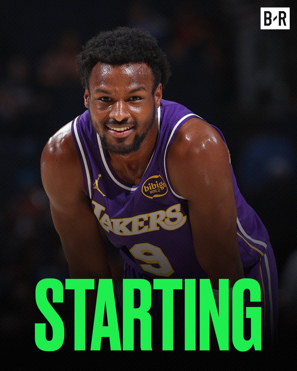 BleacherReport's tweet image. Bronny James is starting for the Lakers tonight against Milwaukee