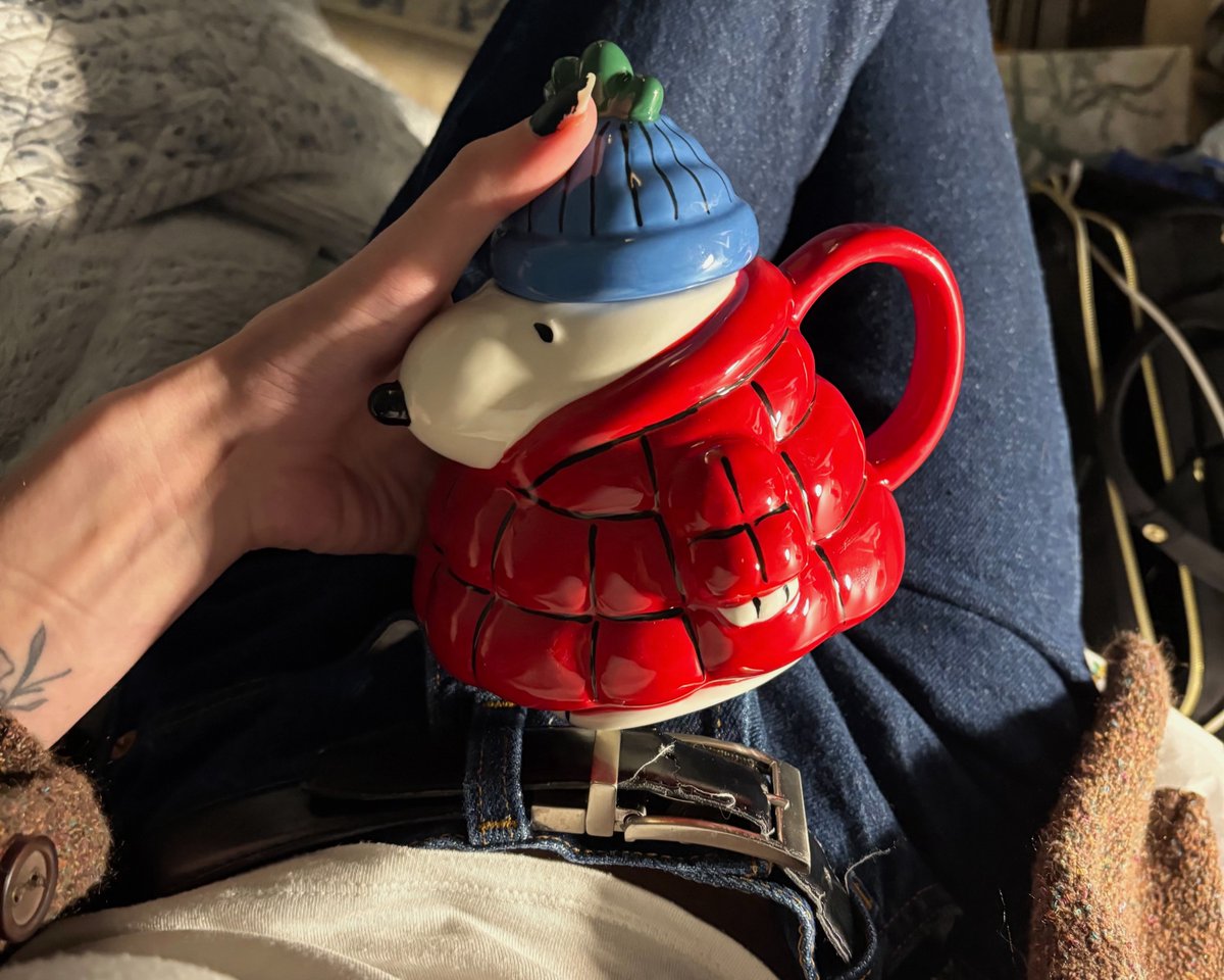 tinygreenbug's tweet image. so-called “free thinkers” when snoopy puffer coat lidded mug from kohl’s