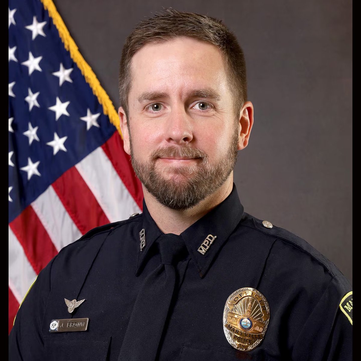 DisavowTrump20's tweet image. This is Police Officer Justin Brown, who is in critical condition from a car crash while providing protection to Vice President JD Vance&apos;s motorcade in Tennessee. The White House and Vance have remained silent on the matter.

RETWEET to wish Officer Brown a speedy recovery!