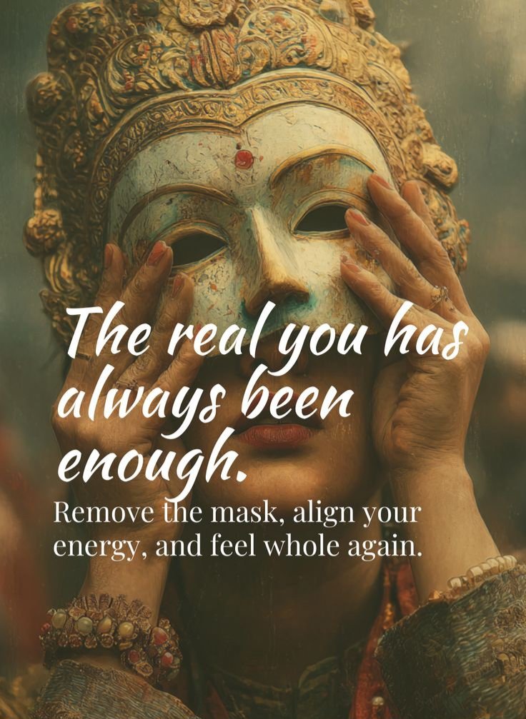ritahealer's tweet image. DISCOVER and RECOVER the  real 'YOU'.
Remove the masks.
Feel and be convinced that  you are ENOUGH... more than enough. 
Heal your fractured sense  of worth.
#Healing  #AUTHENTICITY #Masks