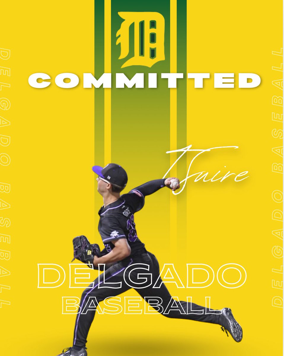 I am officially continuing my academic and athletic career at Delgado Community College. Thanks to my family and friends and every Coach along the way! It’s a blessing to say I’m a Dolphin! FINS UP🐬🟩🟨<a href="/Joescheu/">Joe Scheuermann</a> <a href="/tyscheuermann/">Tyler Scheuermann</a>