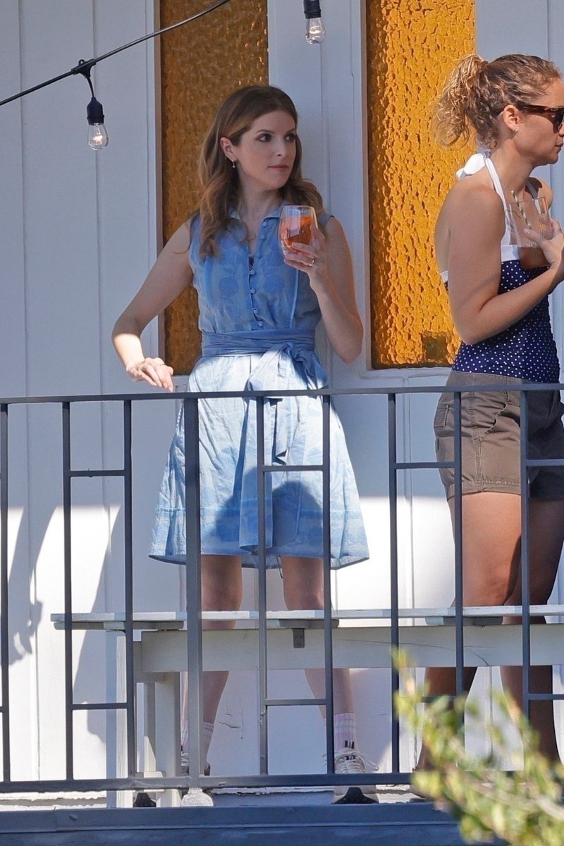 Anna Kendrick (@annakendrick47) on the set of "Babies" in Los Angeles, CA. (November 11, 2025)