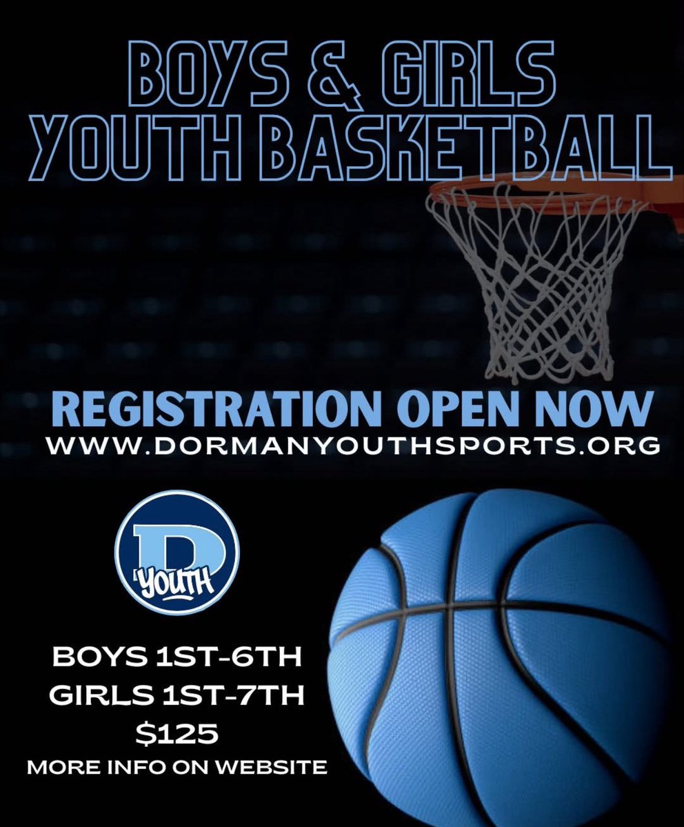 Future Lady Cavs, we want YOU! 🏀
Dorman Youth League registration is officially open.
Sign up now at dormanyouthsports.org!