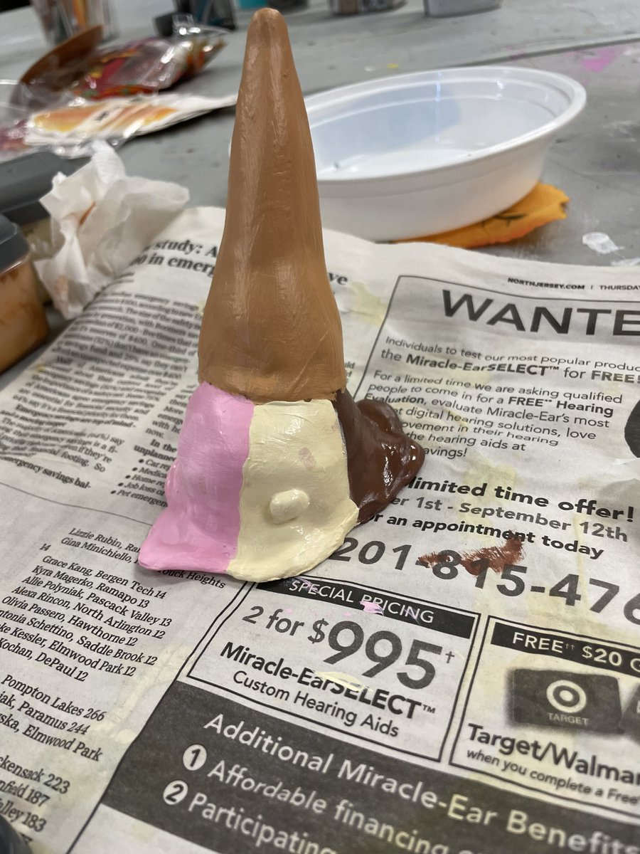 kkennylicious's tweet image. i genuinely don’t think people take me seriously because i’m in love with so many fictional characters anyway here’s my sculpture i made for my art class