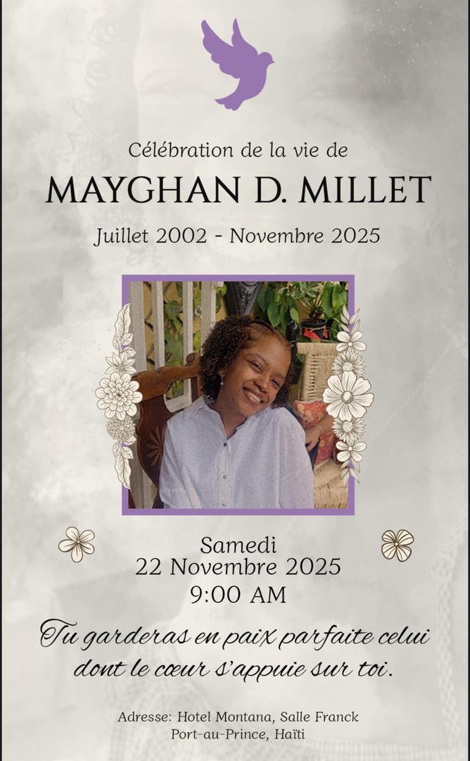 En vous partageant cette carte, nous vous remercions d’accompagner notre famille dans ce moment difficile.
Mayghan aimait la lumière, alors pour lui rendre hommage, nous vous demandons de privilégier des couleurs claires plutôt que le noir. Merci du fond du cœur.🙏🏽🤍