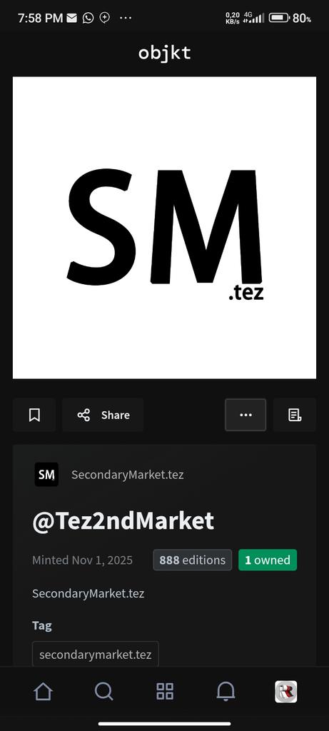 Thanks <a href="/Tez2ndMarket/">SecondaryMarket.tez</a> 
I love this beautiful present that has arrived in my Tezos wallet 🤩🙏