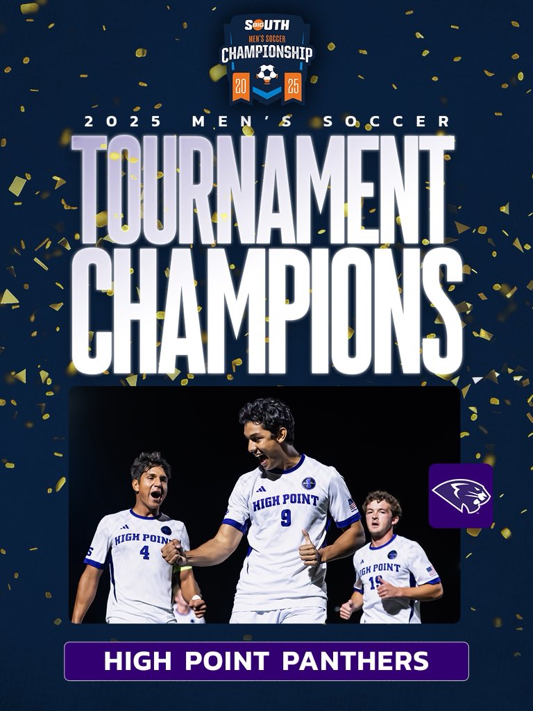 UNDEFEATED. UNMATCHED. 🏆

No. 1 <a href="/HPUMSOCCER/">High Point University Soccer</a> caps off a perfect league season with a dominant 3-0 win over No. 2 Gardner-Webb in the Big South Championship Final!

#BigSouthMSOC