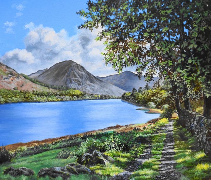 PaintedNames's tweet image. Art of the Day! "CRUMMOCK WATER TRAIL". Buy at: ArtPal.com/jaynefarrer?i=…