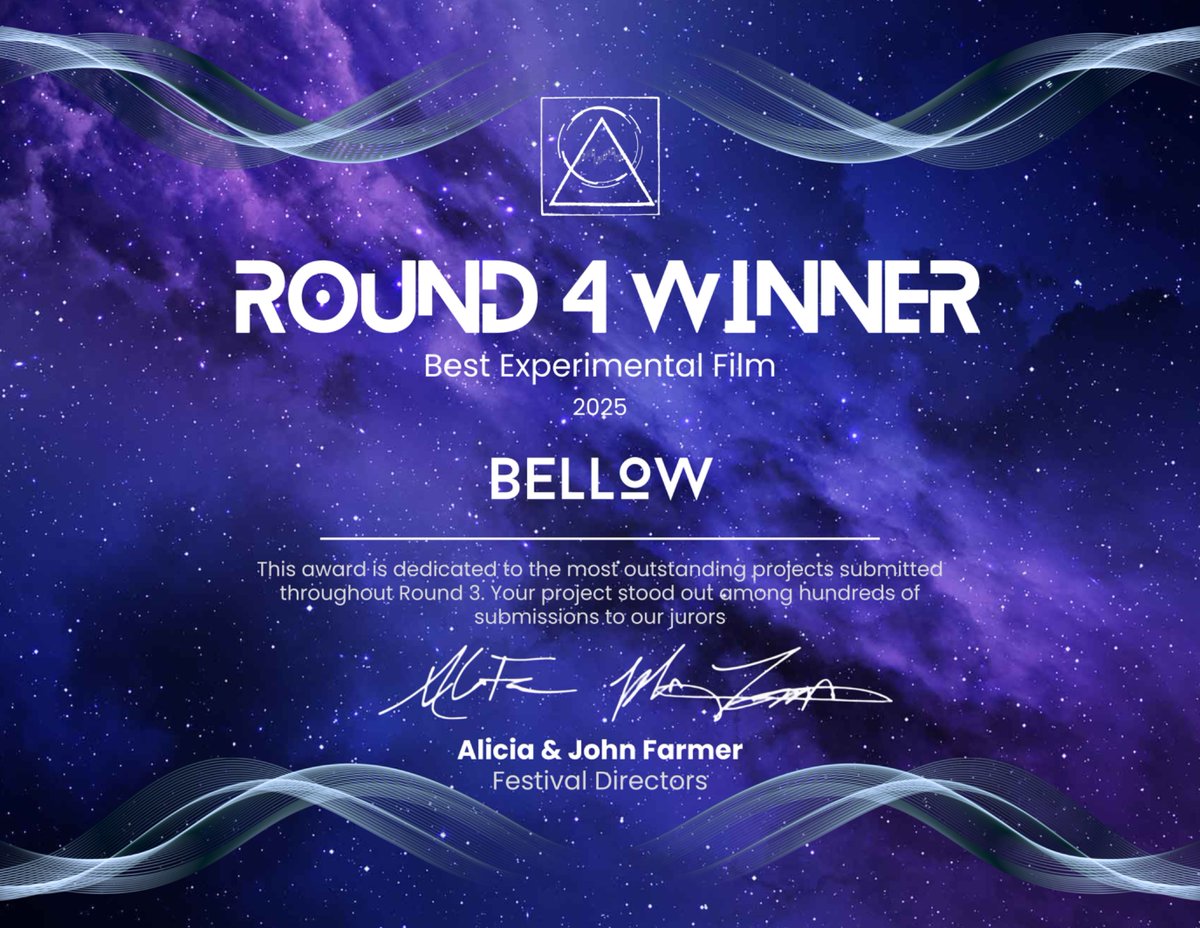 🏆 Thank you to Zepstone International Film Festival for awarding my feature film BELLOW as the 2025 Round 4 Winner for Best Experimental Film!

#FilmFestival #miguellopezdeleon