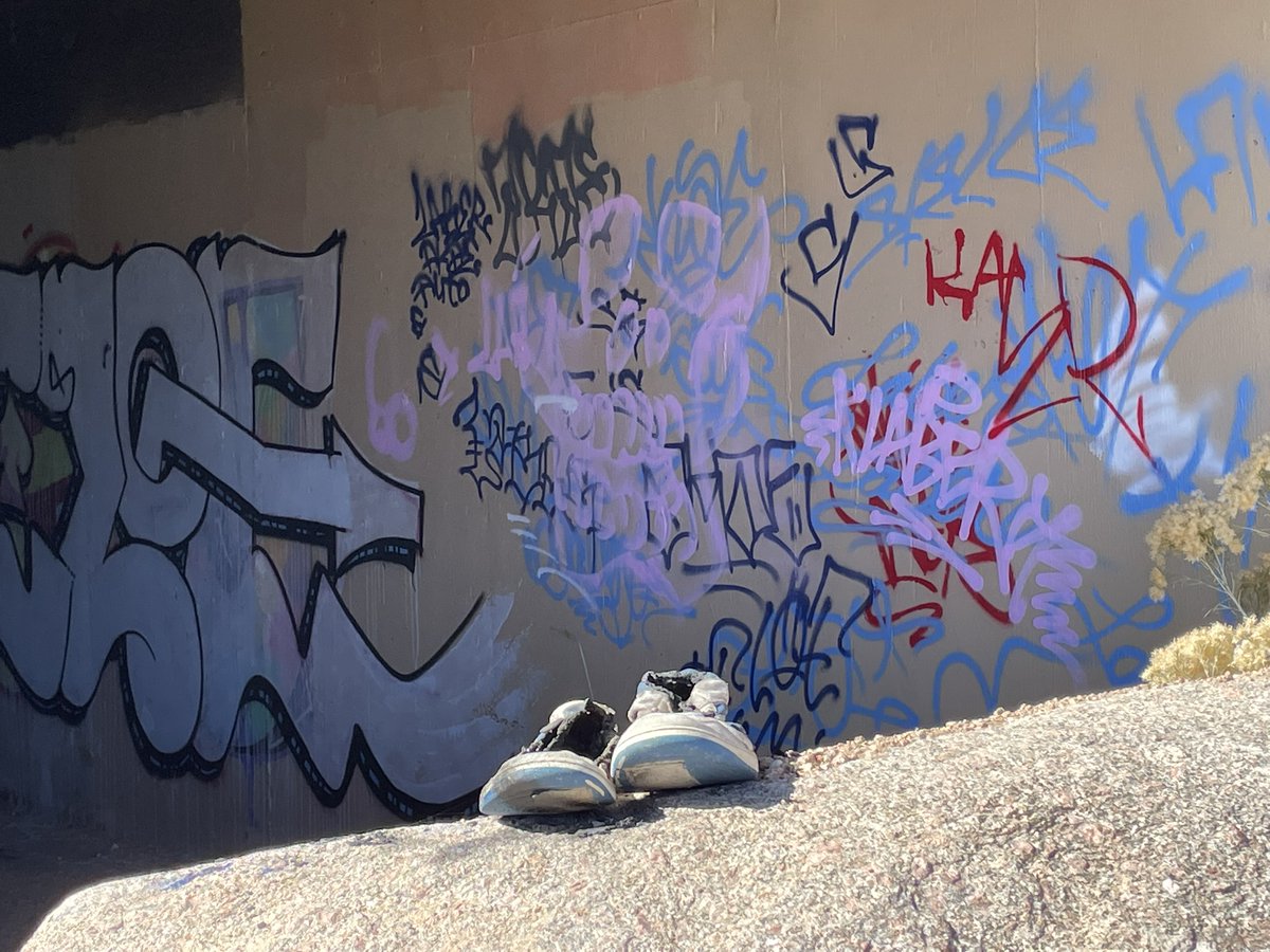 Howtobefit's tweet image. I felt as beat up when I started my run as the shoes someone left on that rock. The view and the crystal clear day kept me going!