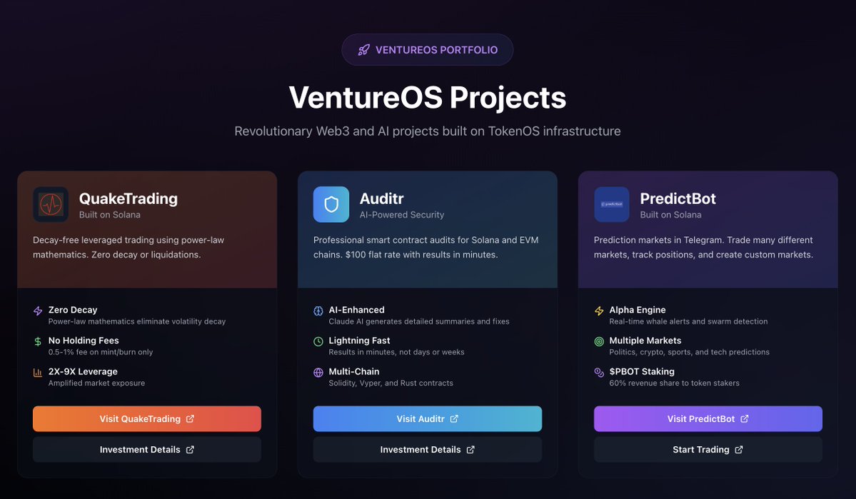 TokenOS_AI's tweet image. It&apos;s Utility Season on @solana!

We&apos;re proud to support projects building on TokenOS.ai:

@PredictBotSol - A fully-featured Telegram bot that brings the power of Prediction markets to your fingertips. $PBOT CA: 8aamVxABfTTTYNwhCi6PwJRUdxtixf8gPKkpt3Jmpump…