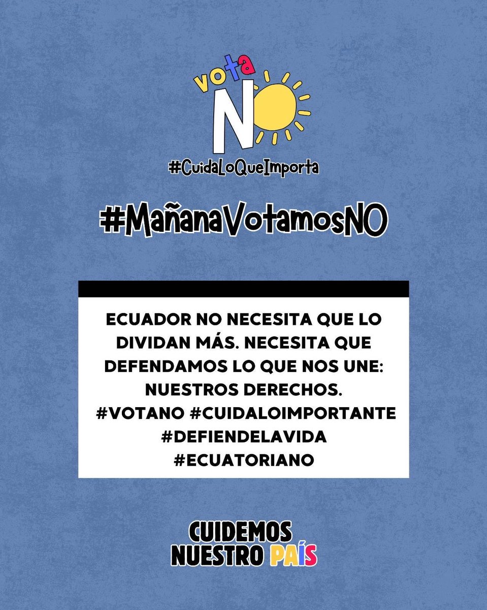 norbertaaaa's tweet photo. Mañana votamos NO porque las mujeres necesitan derechos, no discursos.
#MañanaVotamosNO #CuidaLoQueImporta #NoALaDictadura #NoYNO https://t.co/z7oDFn6aKr