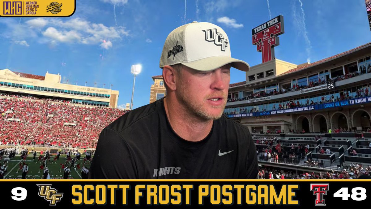 New from Lubbock: Knights coach Scott Frost met with the media to discuss the 48-9 loss to Texas Tech.

Link in comments...