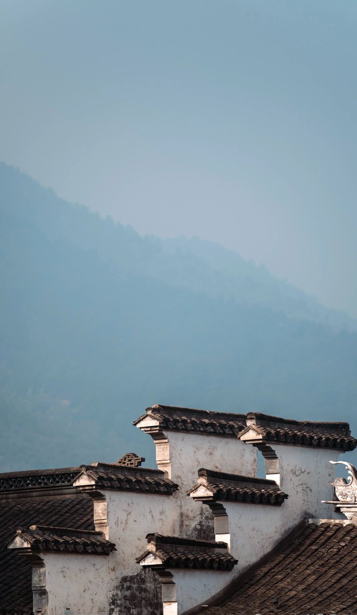 aishuzhan's tweet image. 雾里的塔尖、墙上的瓦当，都是江南不肯说破的温柔！